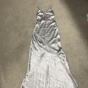 H&M shine silver cross back gown